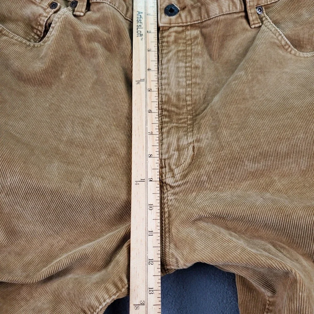 LL Bean Natural Fit Corduroy Pants Mens 38W 30.5 in seam Tan Cotton Blend